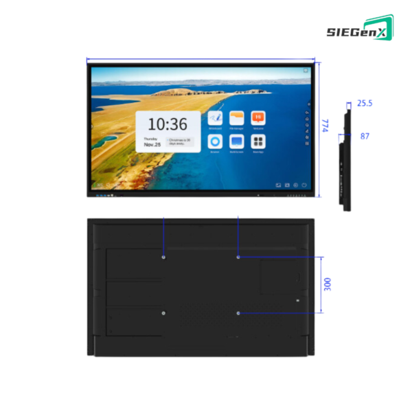 Kích thước màn hình tương tác thông minh SIEGENX 55 inch