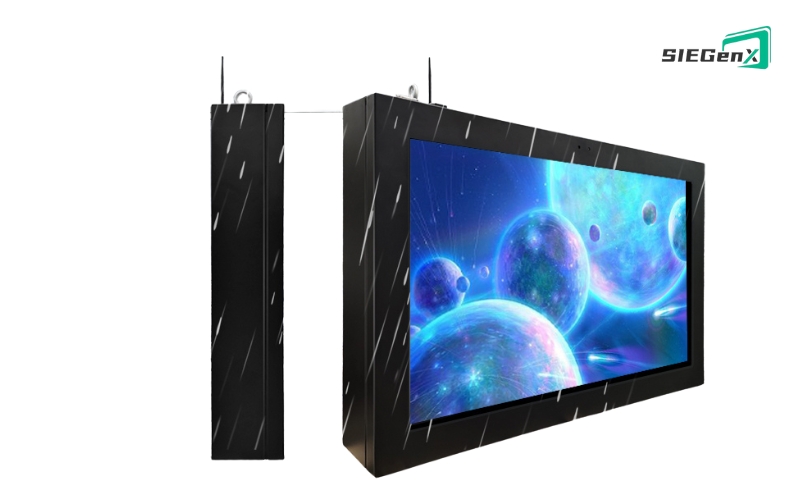 ứng dụng màn hình quảng cáo ngoài trời dạng treo siegenx 32 inch