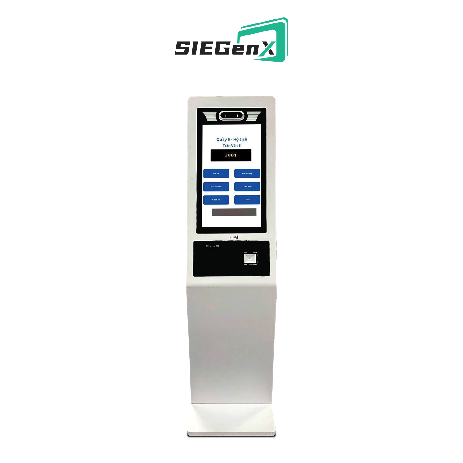 MÁY LẤY SỐ MẪU 1_2 Kiosk Lấy Số Thứ Tự SIEGENX